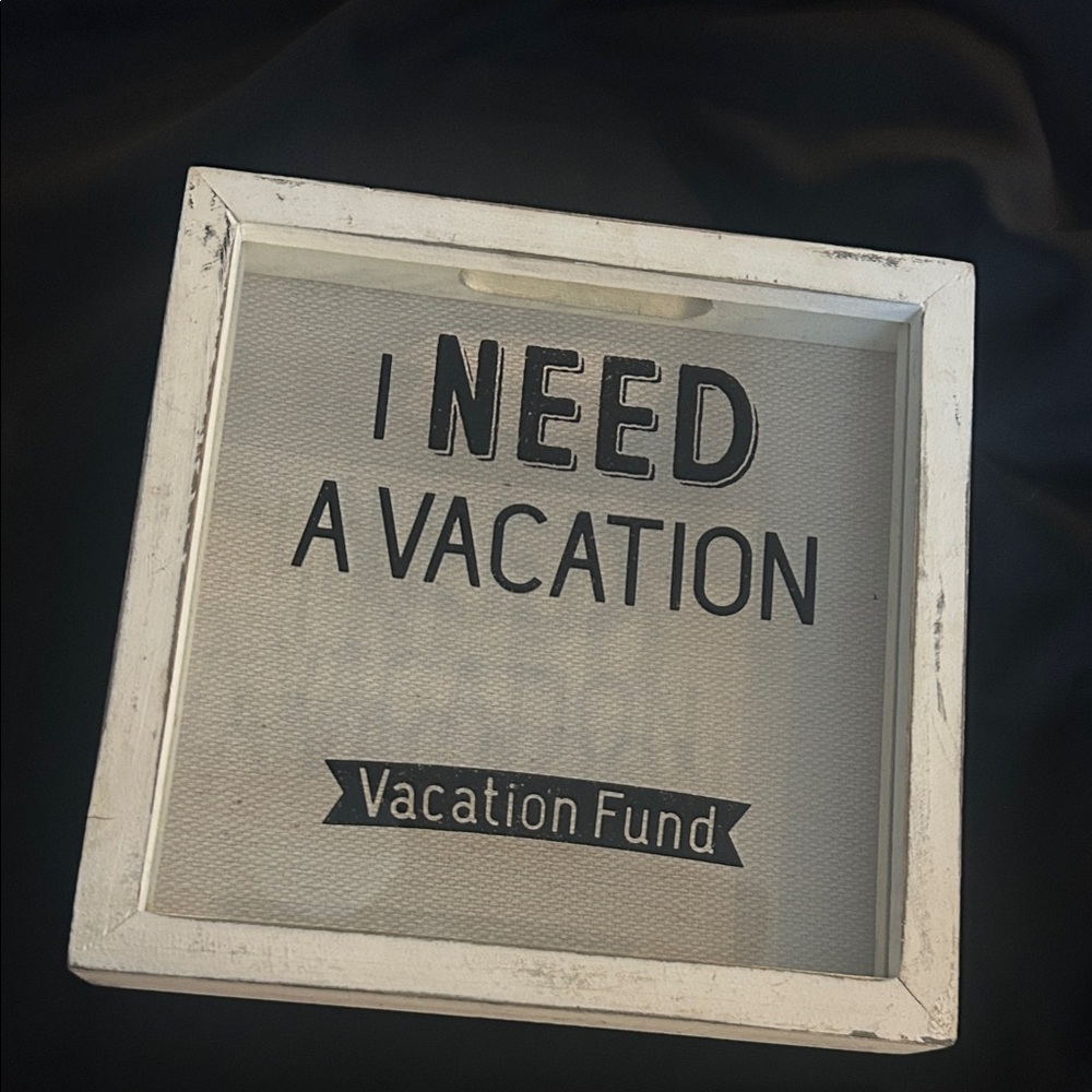 White Vacation Fund Shadow Box